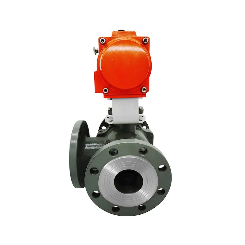 Pneumatic Cast Steel 3-way Ball Valve